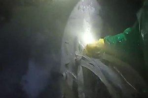 临高消防水池堵漏现场